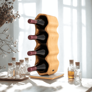 Max Levi Warp Select Oak wood wine rack, wine stand rack, a wine rack, lifestyle image