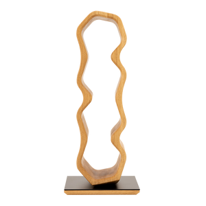 Max Levi Warp Select Oak wood wine rack, wine stand rack, a wine rack, black stand, front image without bottles